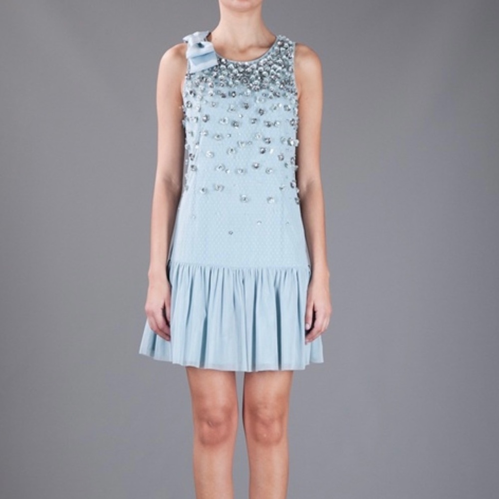 Red Valentino flower embellished dress